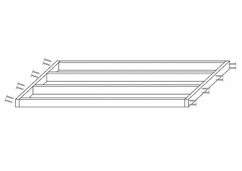 2段ベッド工程　すのこ枠