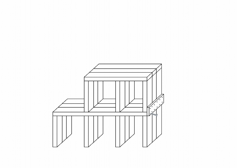 2×4階段作り工程　3段目