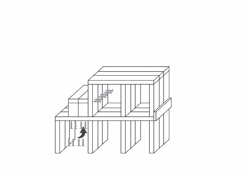 2×4階段作り工程　2段目