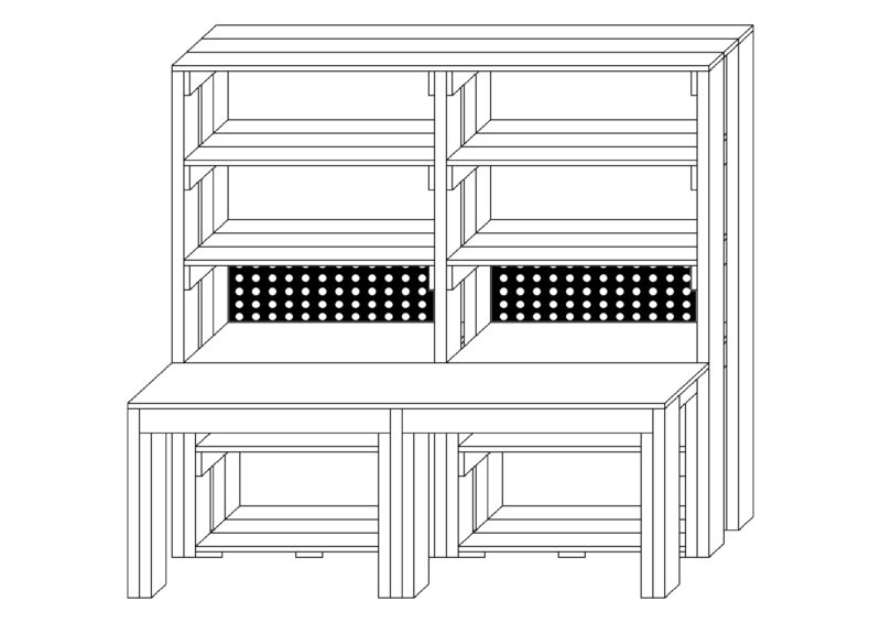 勉強机DIY工程　有孔ボード